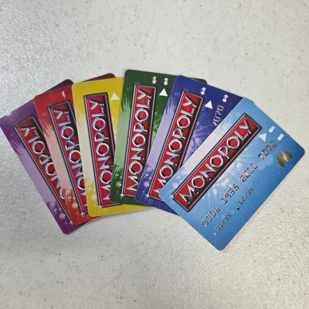 Monopoly Electronic Banking Replacement Credit Cards Set of 6 Multicolor